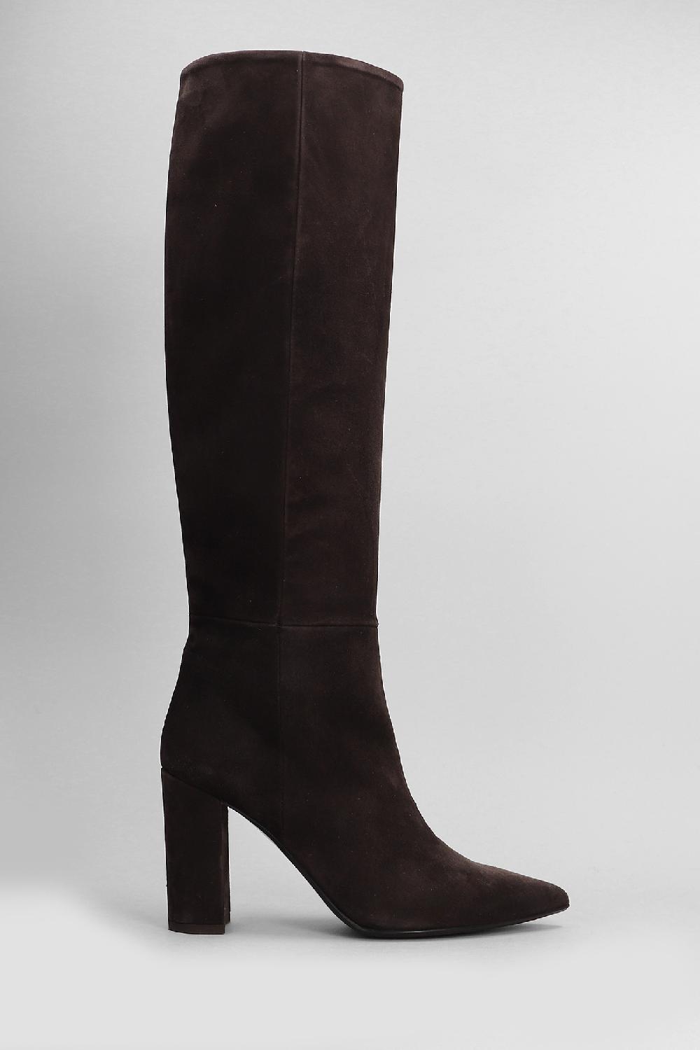 Deliberti Anna F. Stivali tacco alto in camoscio testa di moro cod. 407636 - Deliberti The Luxury Shopping