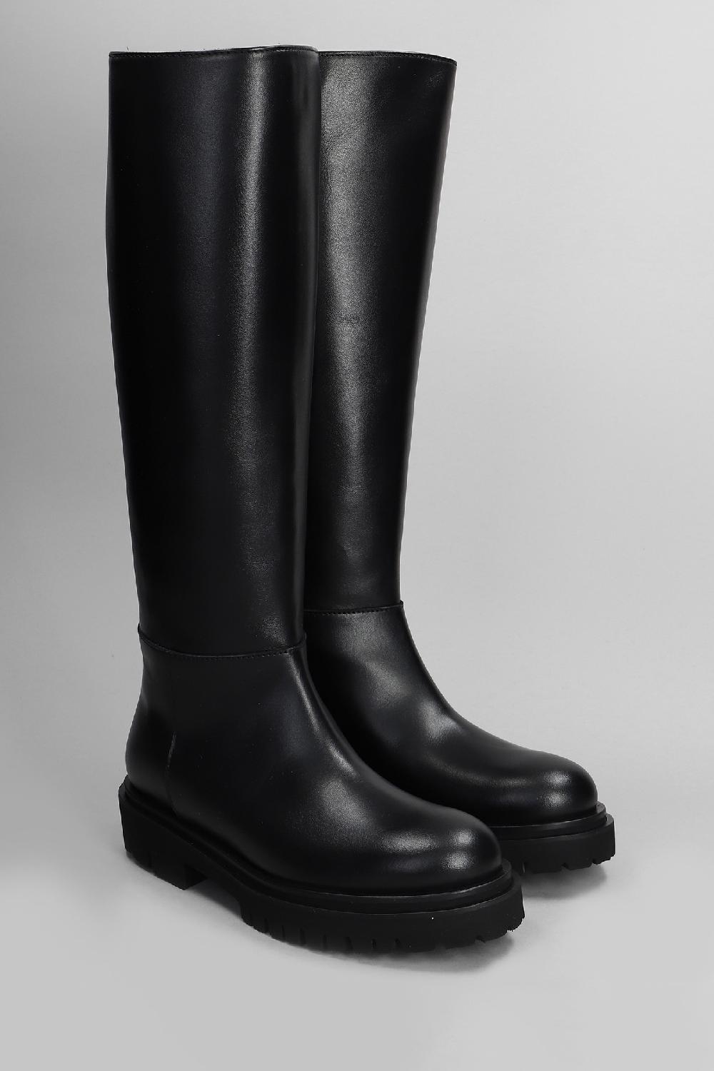 Deliberti Anna F. Stivali Tacco Basso In Pelle Nera Cod. 408536 - Deliberti The Luxury Shopping