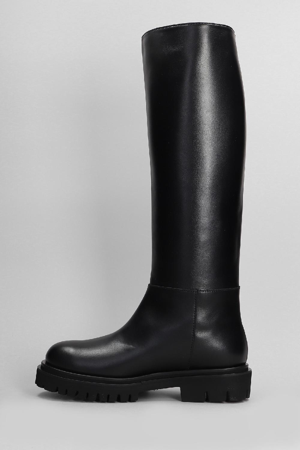 Deliberti Anna F. Stivali Tacco Basso In Pelle Nera Cod. 408536 - Deliberti The Luxury Shopping