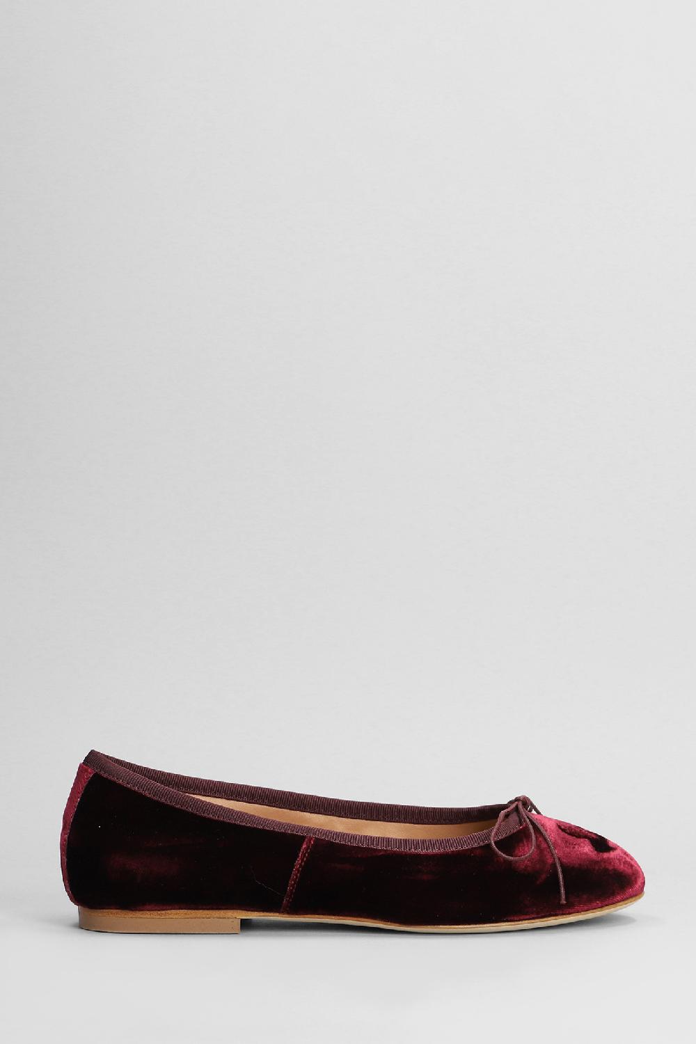 Deliberti Anniel Ballerine in velluto bordeaux cod. 402958 - Deliberti The Luxury Shopping