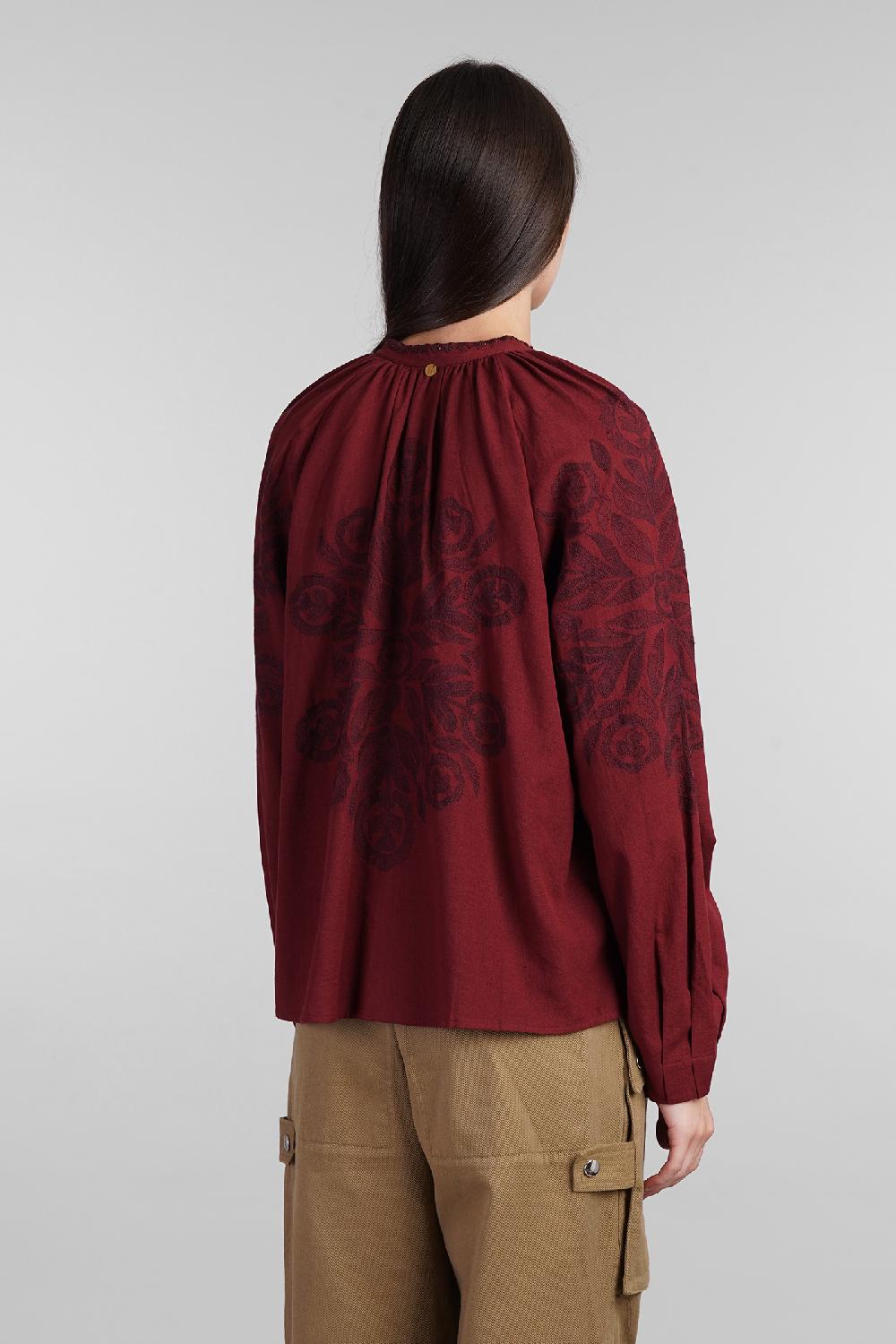 Deliberti Antik Batik Camicia Eglantine In Cotone Bordeaux Cod. 406692 - Deliberti The Luxury Shopping