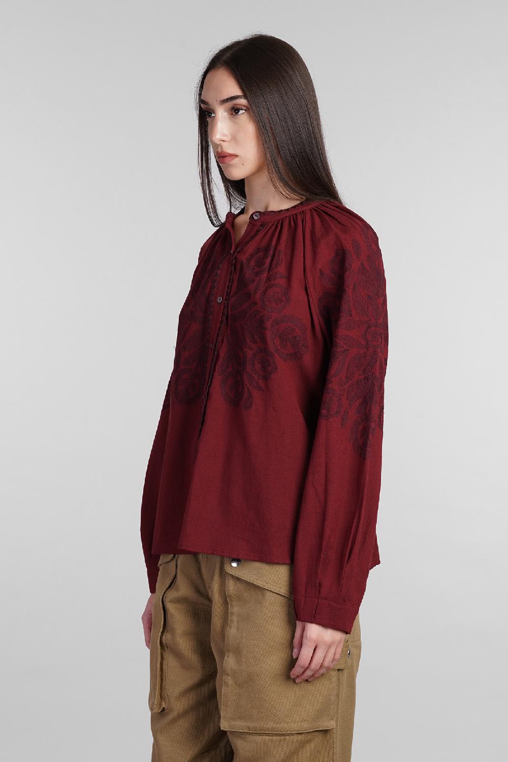 Deliberti Antik Batik Camicia Eglantine In Cotone Bordeaux Cod. 406692 - Deliberti The Luxury Shopping