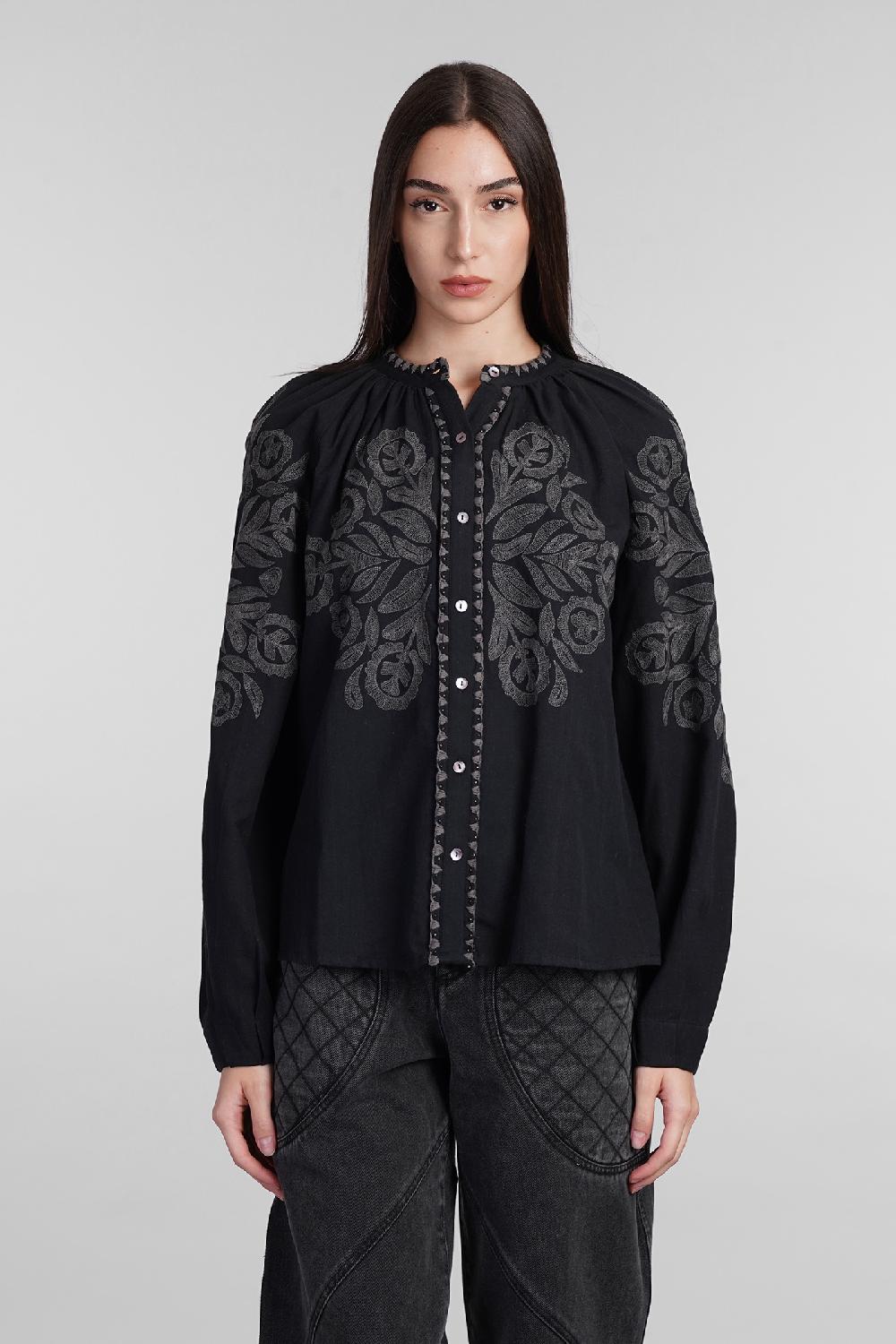 Deliberti Antik Batik Camicia eglantine in cotone nero cod. 406693 - Deliberti The Luxury Shopping