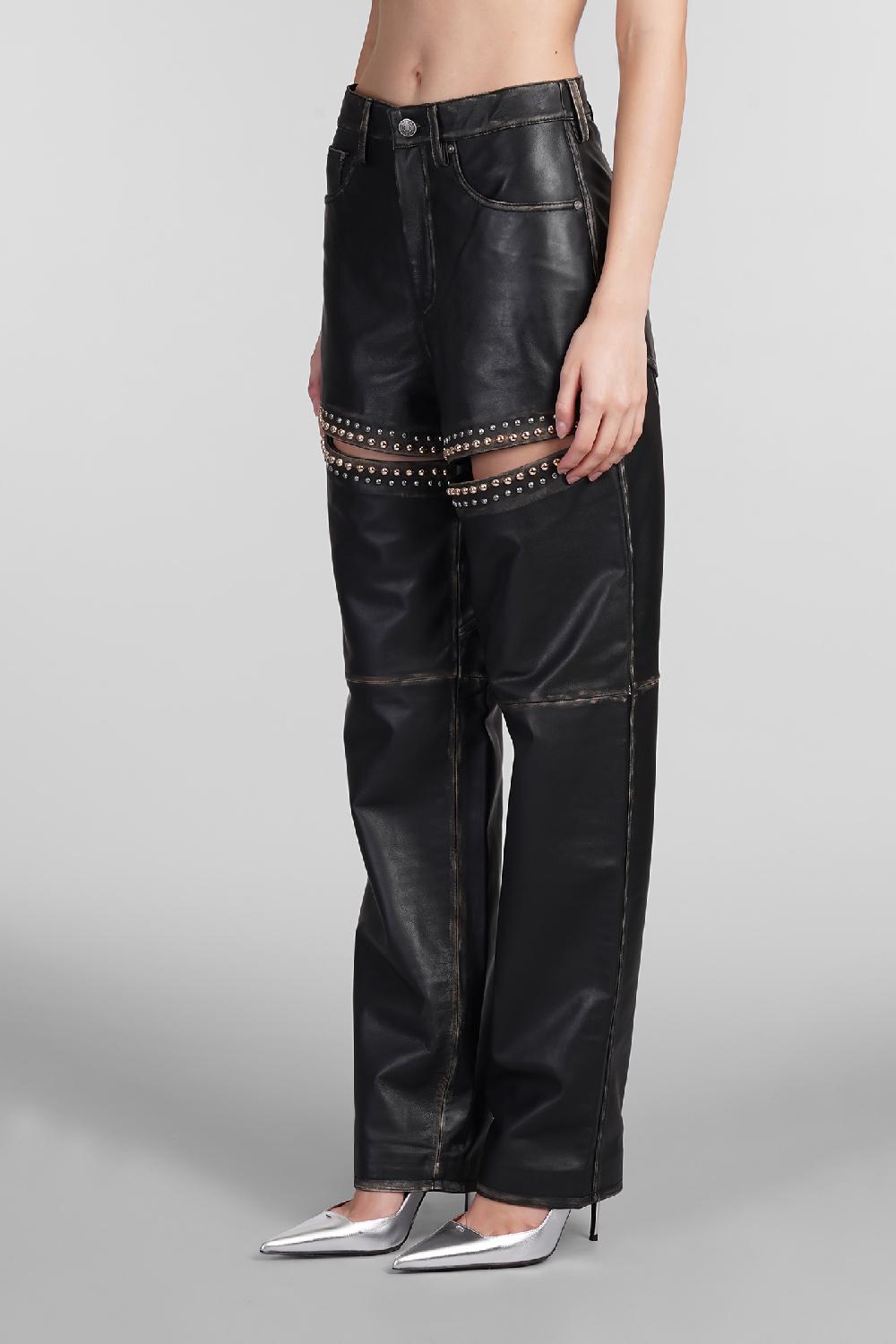 Deliberti Area Pantalone In Pelle Nera Cod. 409264 - Deliberti The Luxury Shopping