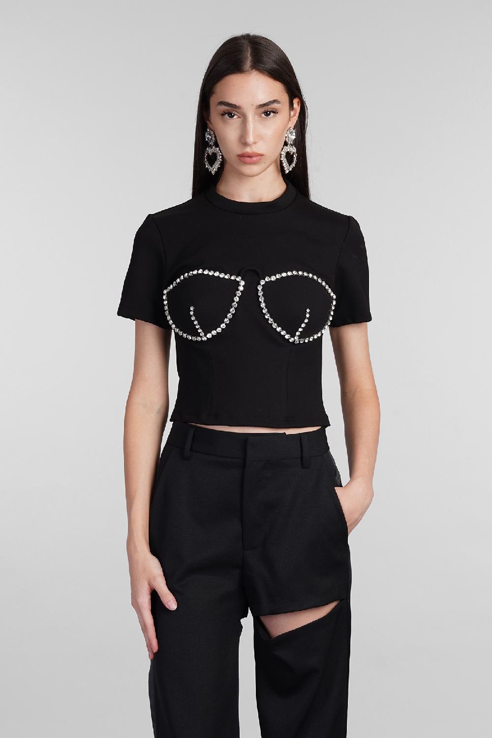 Deliberti Area T-shirt in rayon nero cod. 406969 - Deliberti The Luxury Shopping