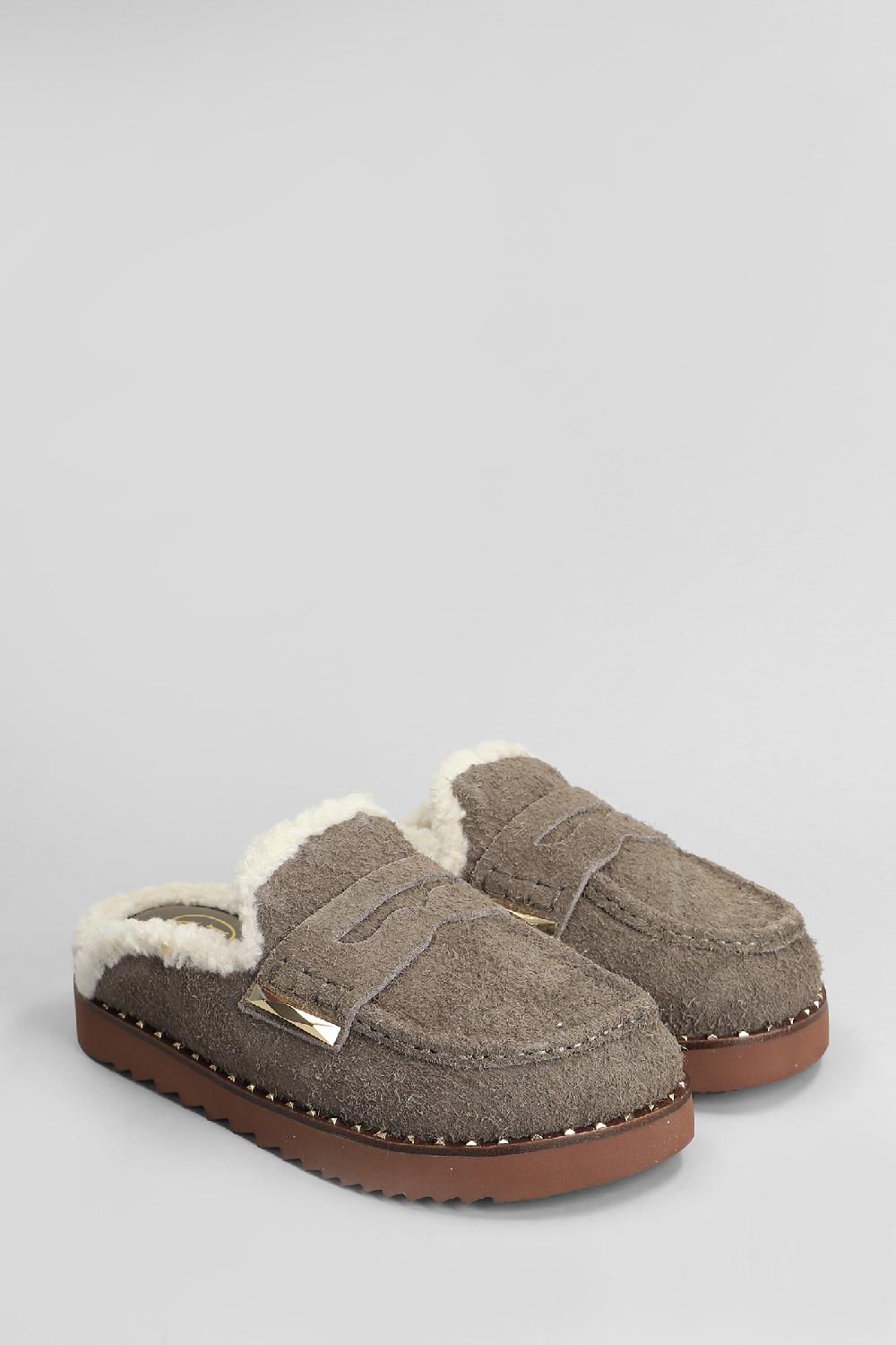 Deliberti Ash Slipper-mule Genda In Camoscio Taupe Cod. 407545 - Deliberti The Luxury Shopping