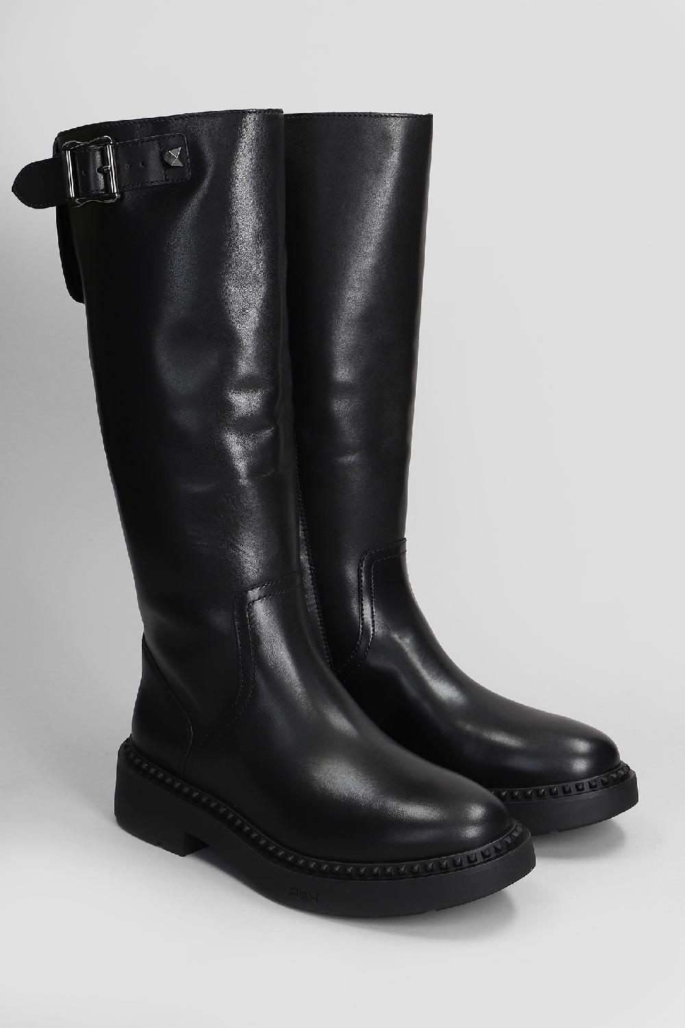 Deliberti Ash Stivali Tacco Basso Mandeville In Pelle Nera Cod. 407942 - Deliberti The Luxury Shopping