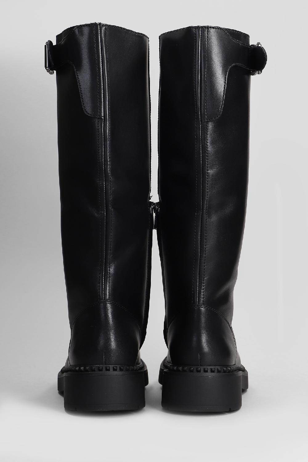 Deliberti Ash Stivali Tacco Basso Mandeville In Pelle Nera Cod. 407942 - Deliberti The Luxury Shopping