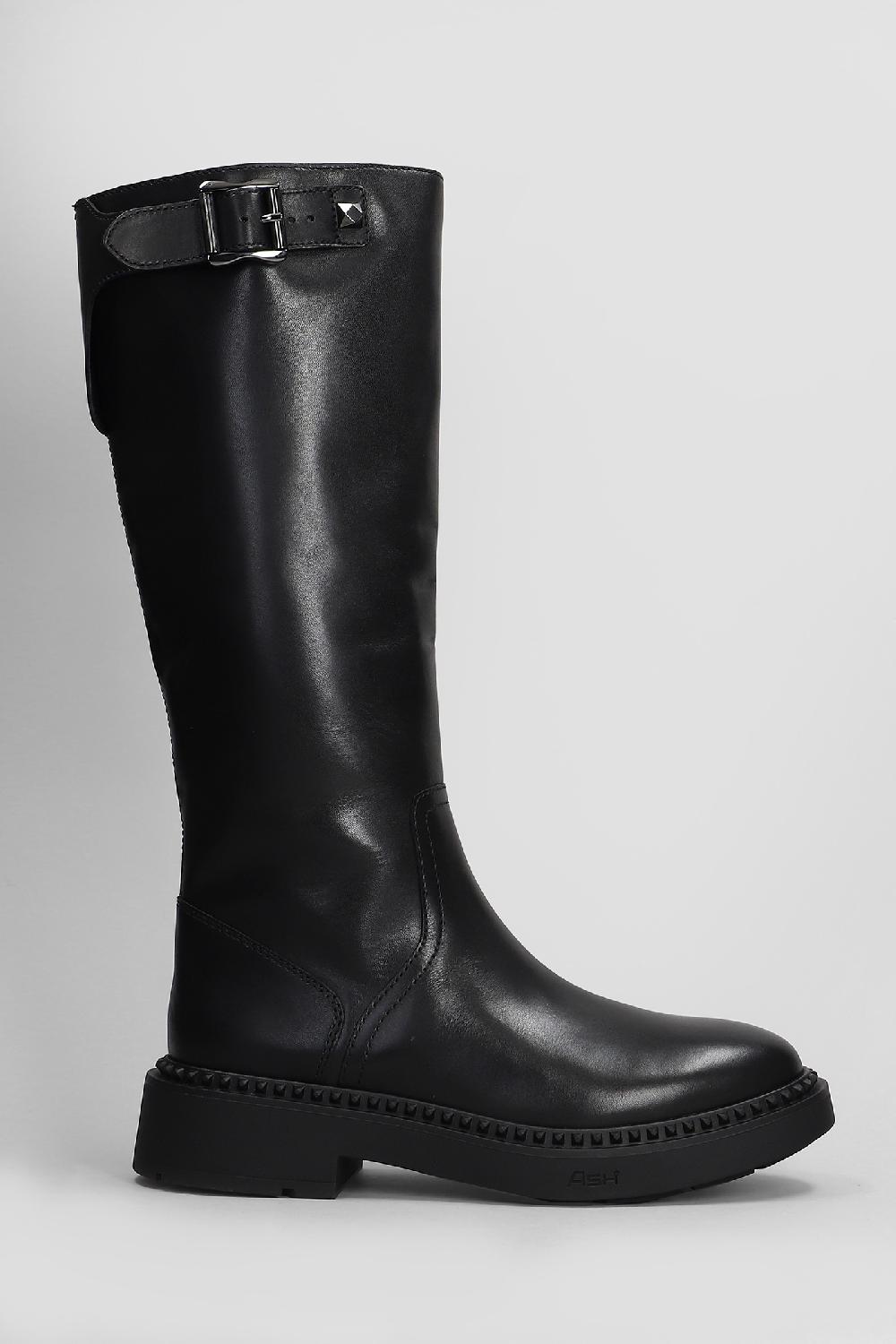 Deliberti Ash Stivali tacco basso mandeville in pelle nera cod. 407942 - Deliberti The Luxury Shopping