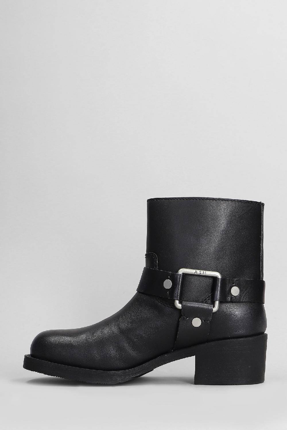 Deliberti Ash Tronchetti Tacco Alto Texas In Pelle Nera Cod. 407551 - Deliberti The Luxury Shopping