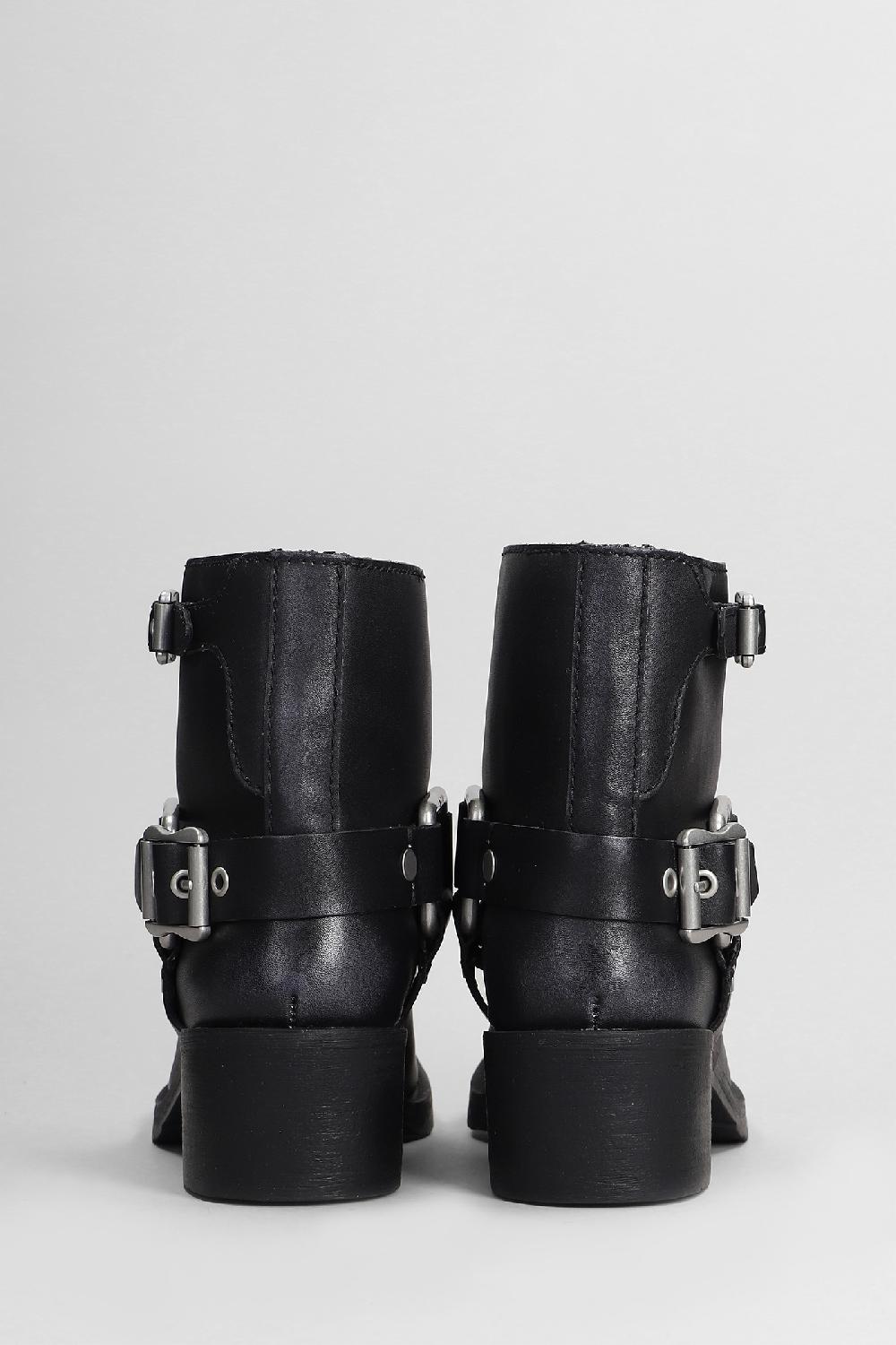 Deliberti Ash Tronchetti Tacco Alto Texas In Pelle Nera Cod. 407551 - Deliberti The Luxury Shopping