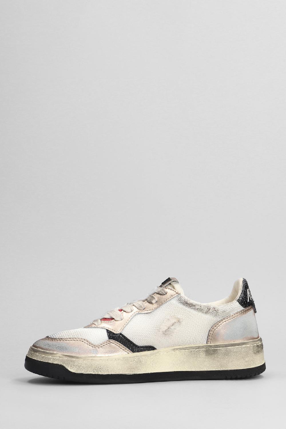 Deliberti Autry Sneakers Sup Vint Low In Pelle E Tessuto Bianco Cod. 402336 - Deliberti The Luxury Shopping