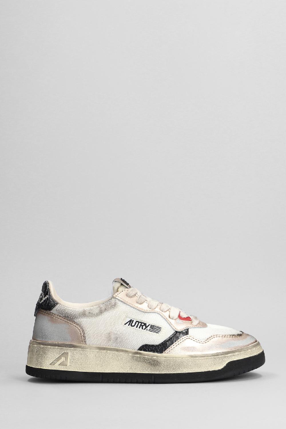 Deliberti Autry Sneakers sup vint low in pelle e tessuto bianco cod. 402336 - Deliberti The Luxury Shopping