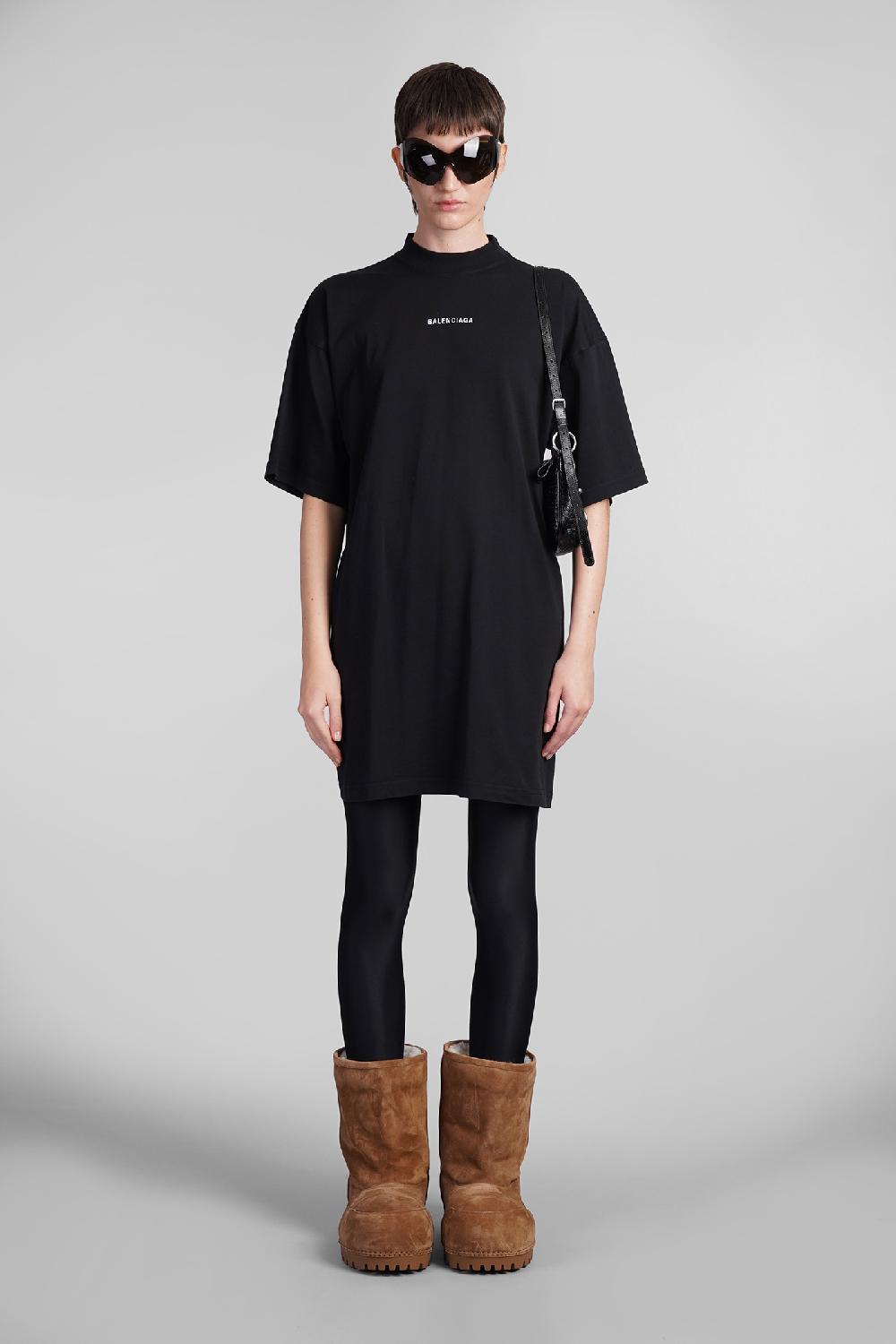 Deliberti Balenciaga Abito in cotone nero cod. 409504 - Deliberti The Luxury Shopping