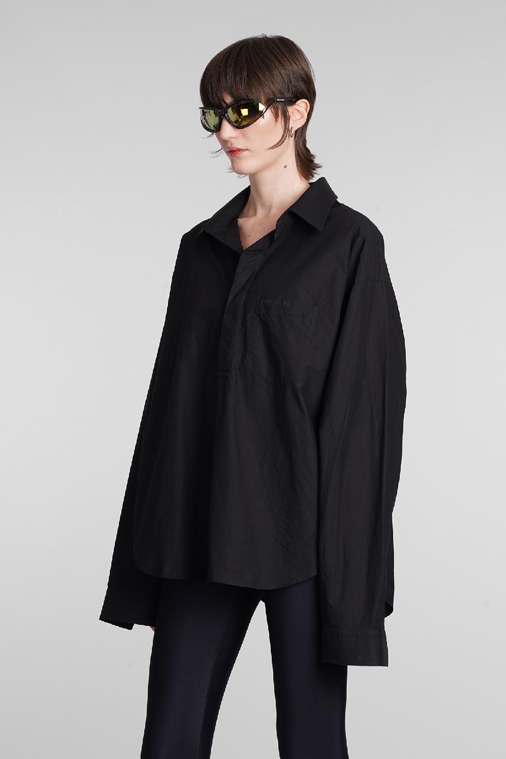 Deliberti Balenciaga Blusa In Cotone Nero Cod. 398321 - Deliberti The Luxury Shopping