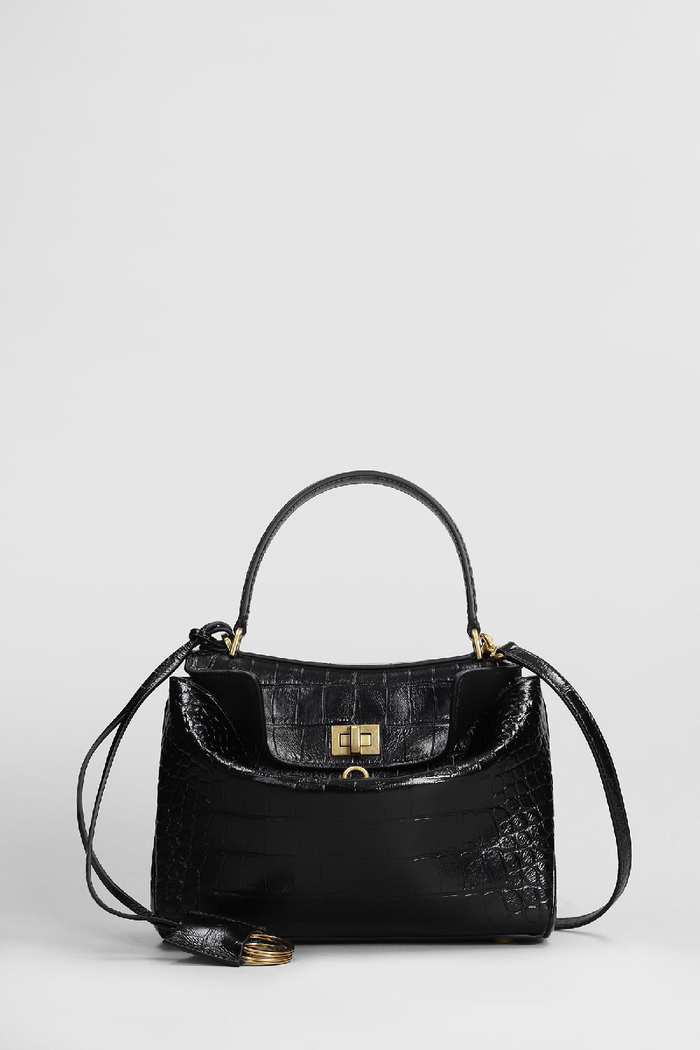 Deliberti Balenciaga Borsa a mano rodeo mini crocodile in pelle nera cod. 407656 - Deliberti The Luxury Shopping