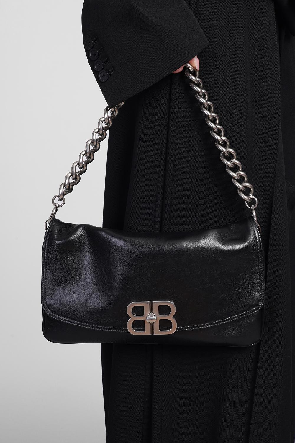 Deliberti Balenciaga Borsa A Spalla Bb Soft Flap M In Pelle Nera Cod. 383685 - Deliberti The Luxury Shopping