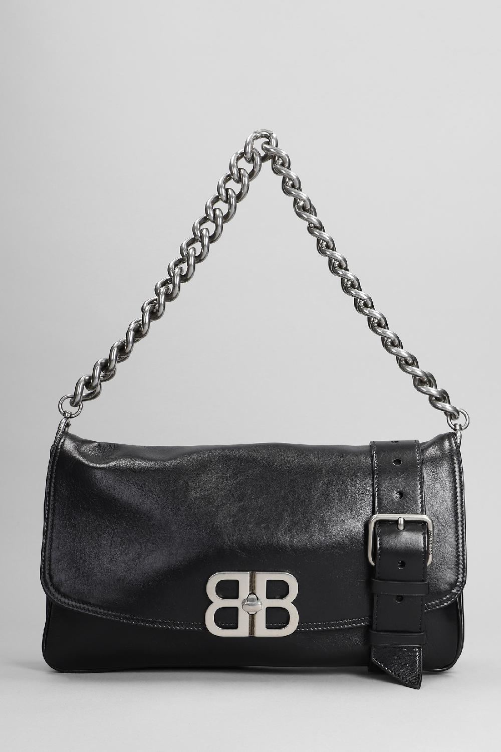 Deliberti Balenciaga Borsa a spalla bb soft flap m in pelle nera cod. 383685 - Deliberti The Luxury Shopping