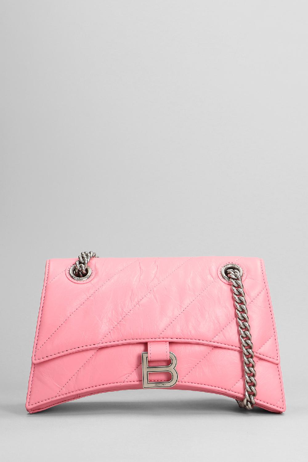 Deliberti Balenciaga Borsa a spalla crush ch s in pelle rosa cod. 375633 - Deliberti The Luxury Shopping