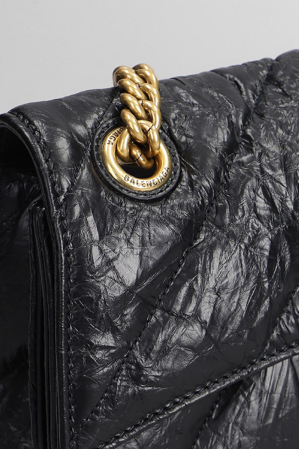 Deliberti Balenciaga Borsa A Spalla Crush Chain Bag S In Pelle Nera Cod. 390861 - Deliberti The Luxury Shopping