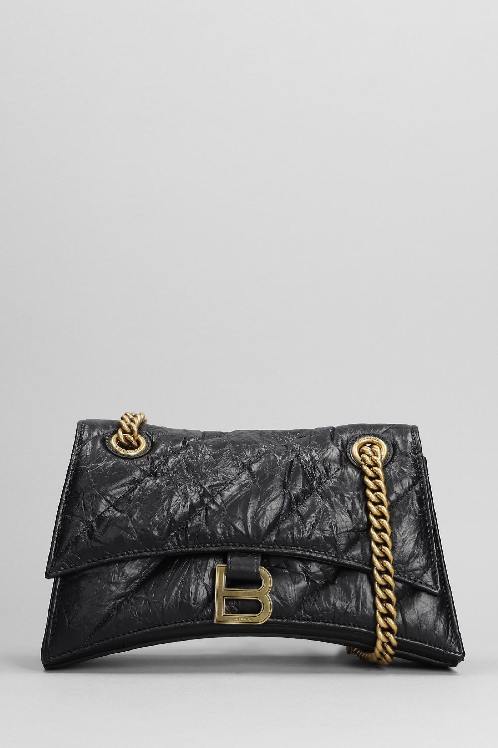 Deliberti Balenciaga Borsa a spalla crush chain bag s in pelle nera cod. 390861 - Deliberti The Luxury Shopping
