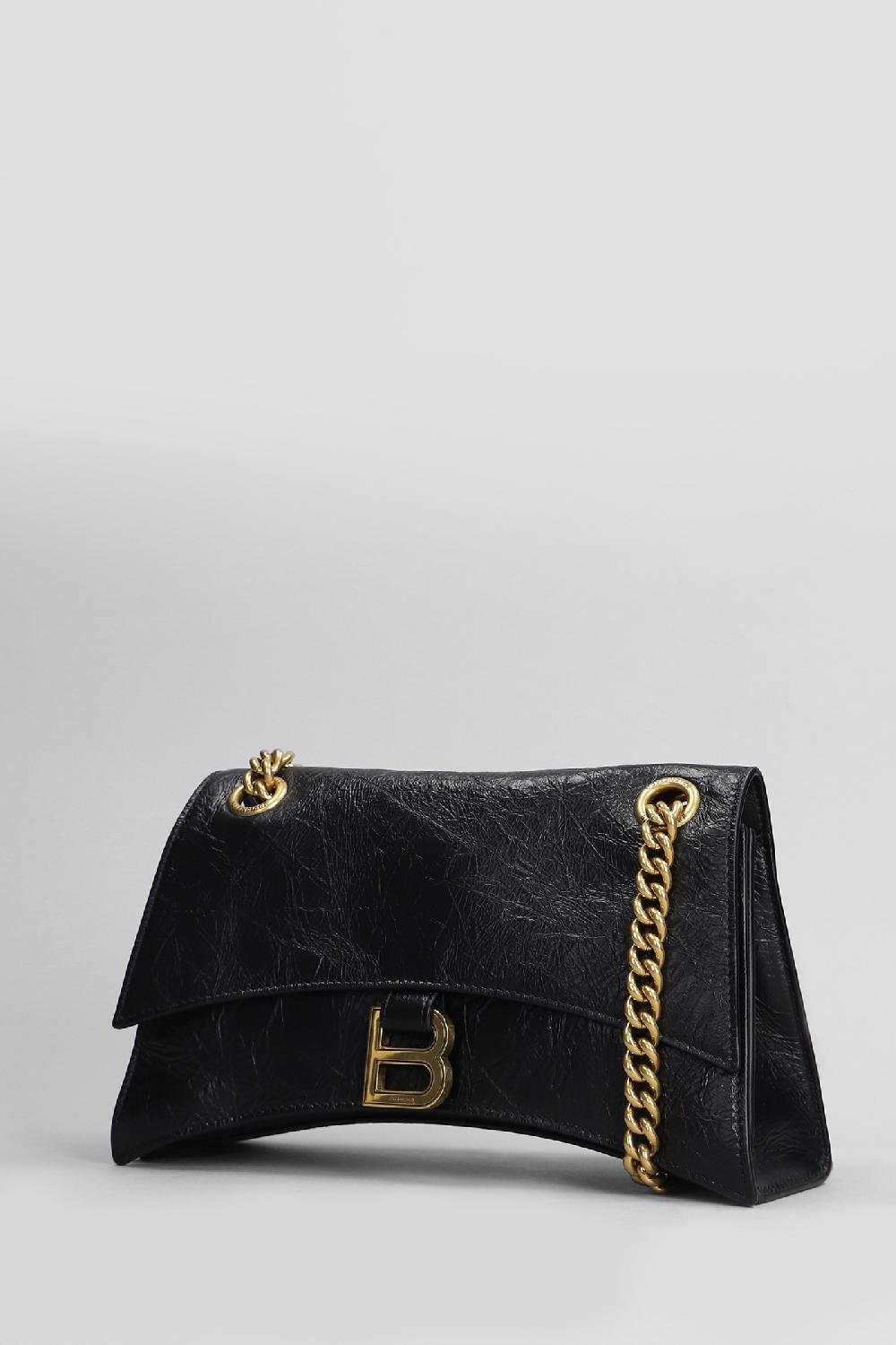 Deliberti Balenciaga Borsa A Spalla Crush In Pelle Nera Cod. 406061 - Deliberti The Luxury Shopping