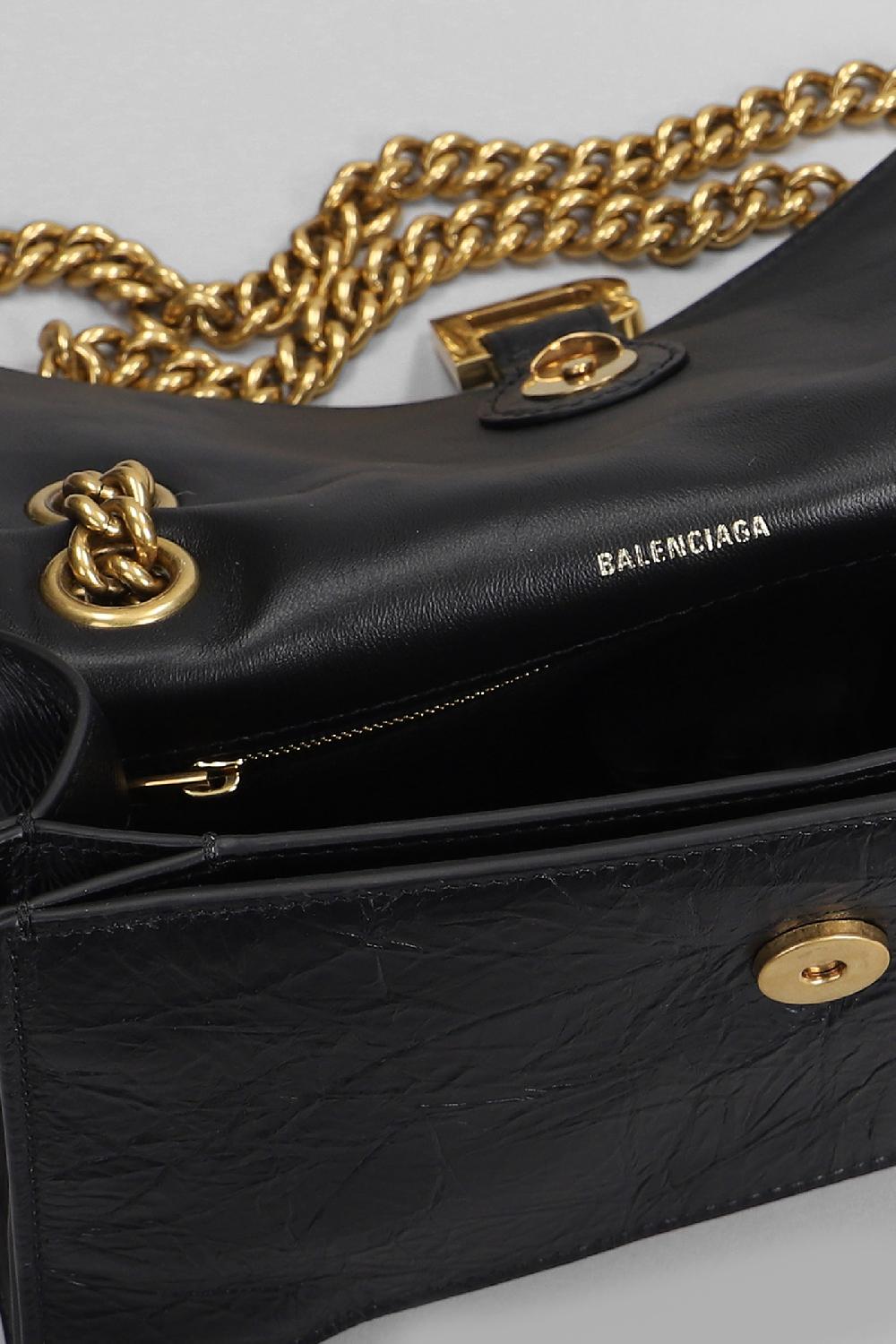 Deliberti Balenciaga Borsa A Spalla Crush In Pelle Nera Cod. 406061 - Deliberti The Luxury Shopping