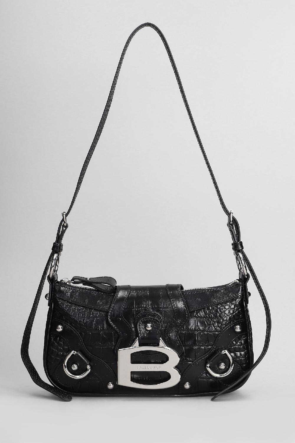 Deliberti Balenciaga Borsa a spalla essex shoulder s in pelle nera cod. 407625 - Deliberti The Luxury Shopping