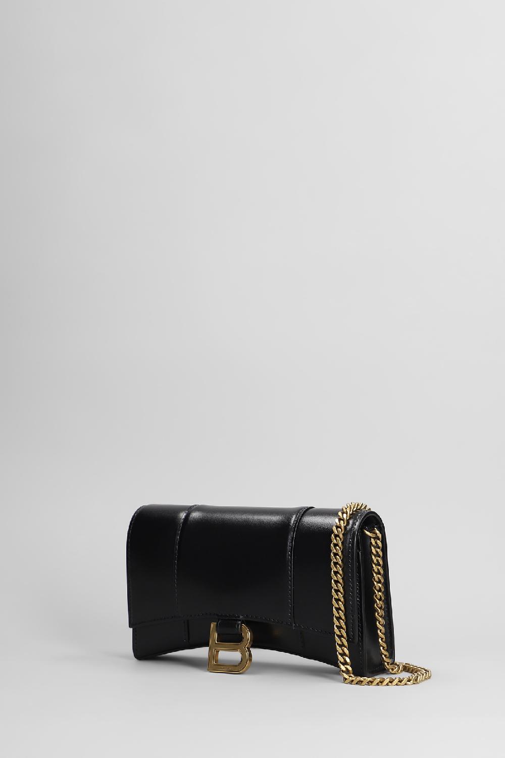 Deliberti Balenciaga Borsa A Spalla Hour Wallet In Pelle Nera Cod. 405844 - Deliberti The Luxury Shopping