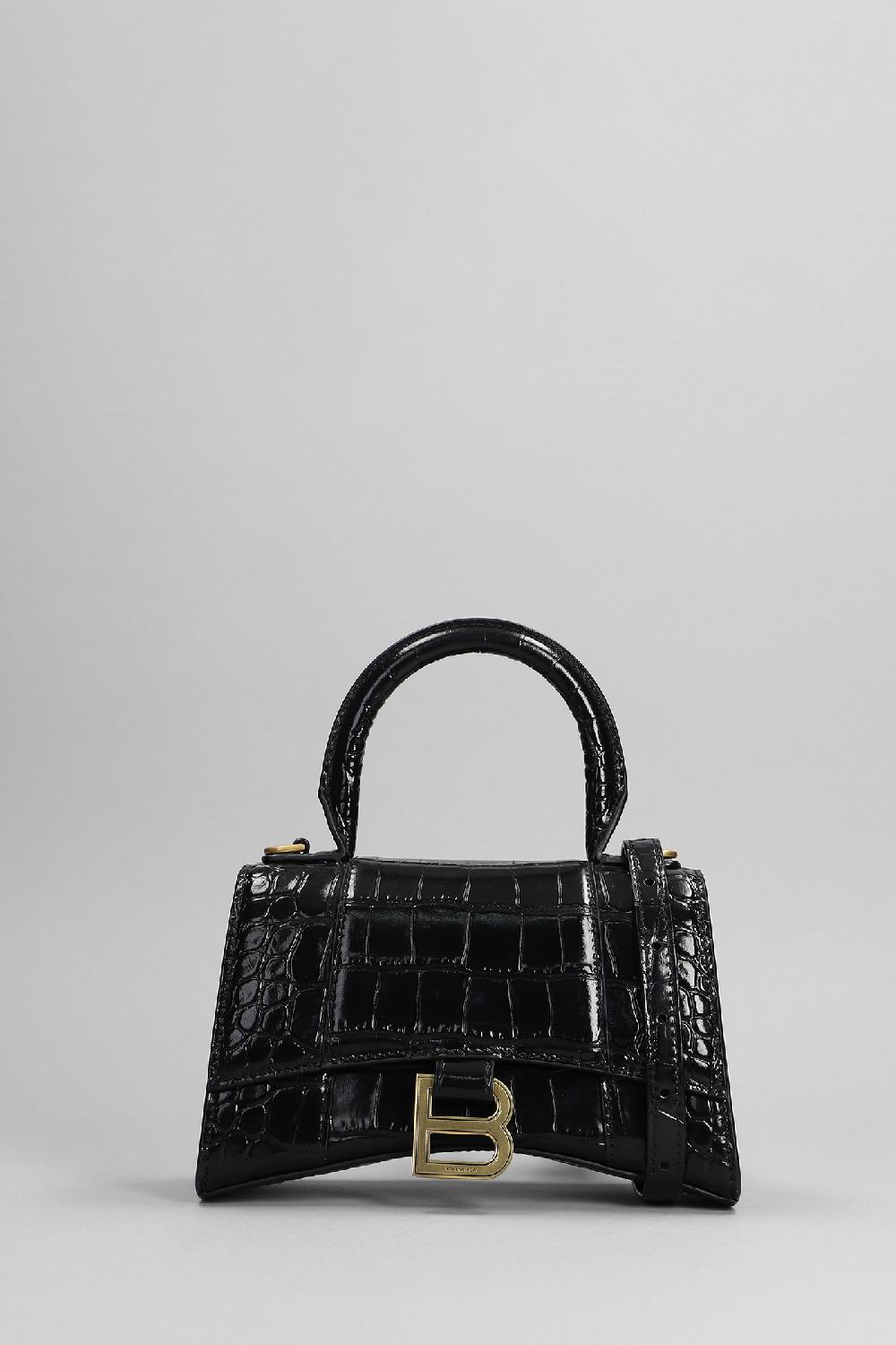 Deliberti Balenciaga Borsa a spalla hourglass in pelle nera cod. 398905 - Deliberti The Luxury Shopping