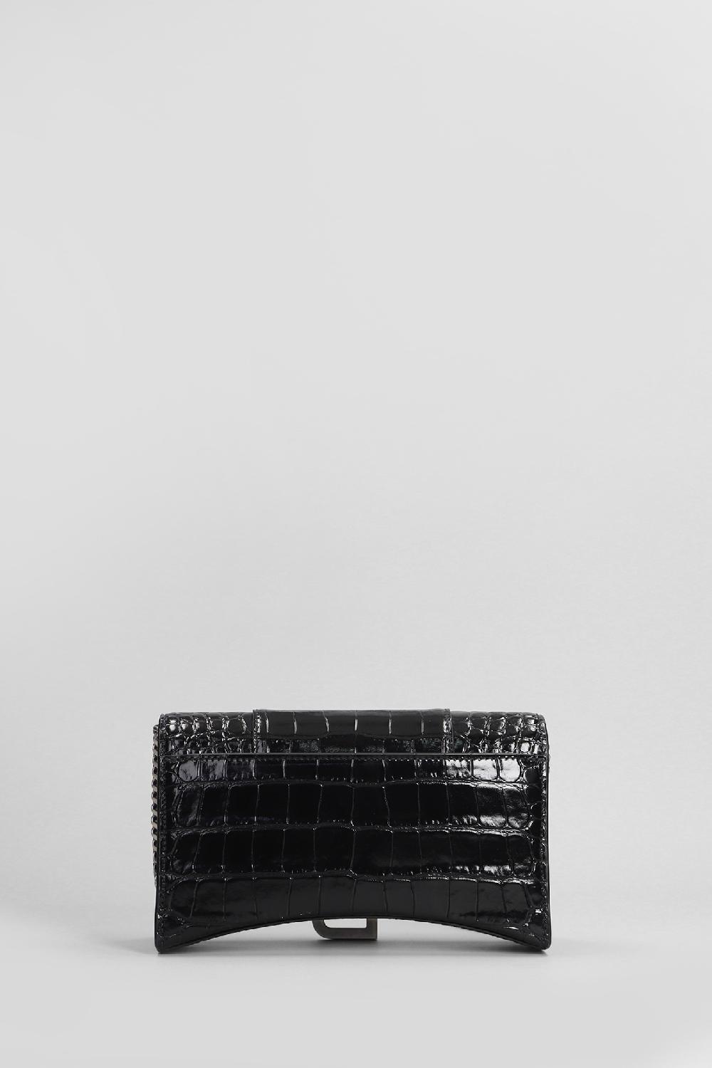 Deliberti Balenciaga Borsa A Spalla Hourglass Wallet In Pelle Nera Cod. 406046 - Deliberti The Luxury Shopping