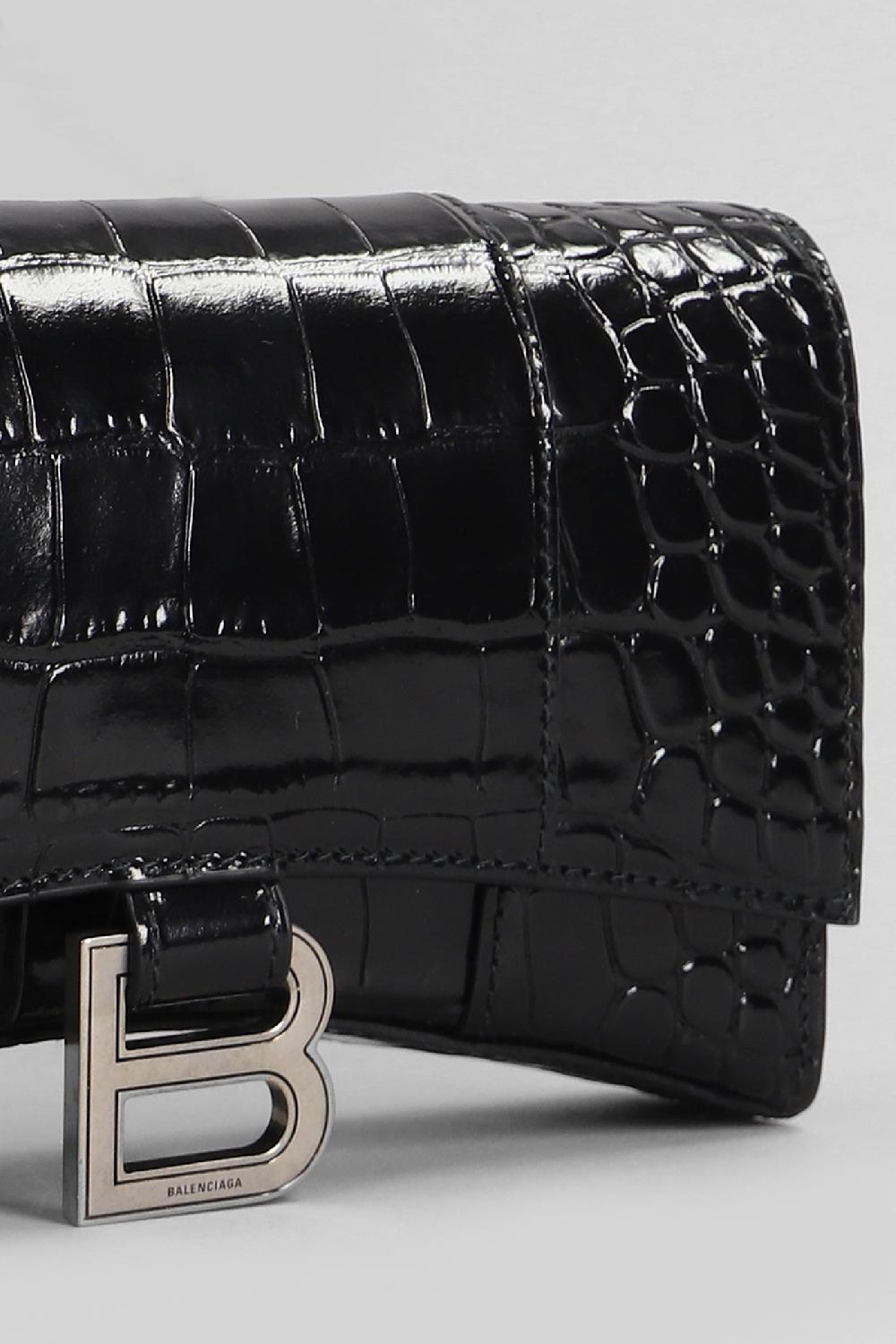 Deliberti Balenciaga Borsa A Spalla Hourglass Wallet In Pelle Nera Cod. 406046 - Deliberti The Luxury Shopping