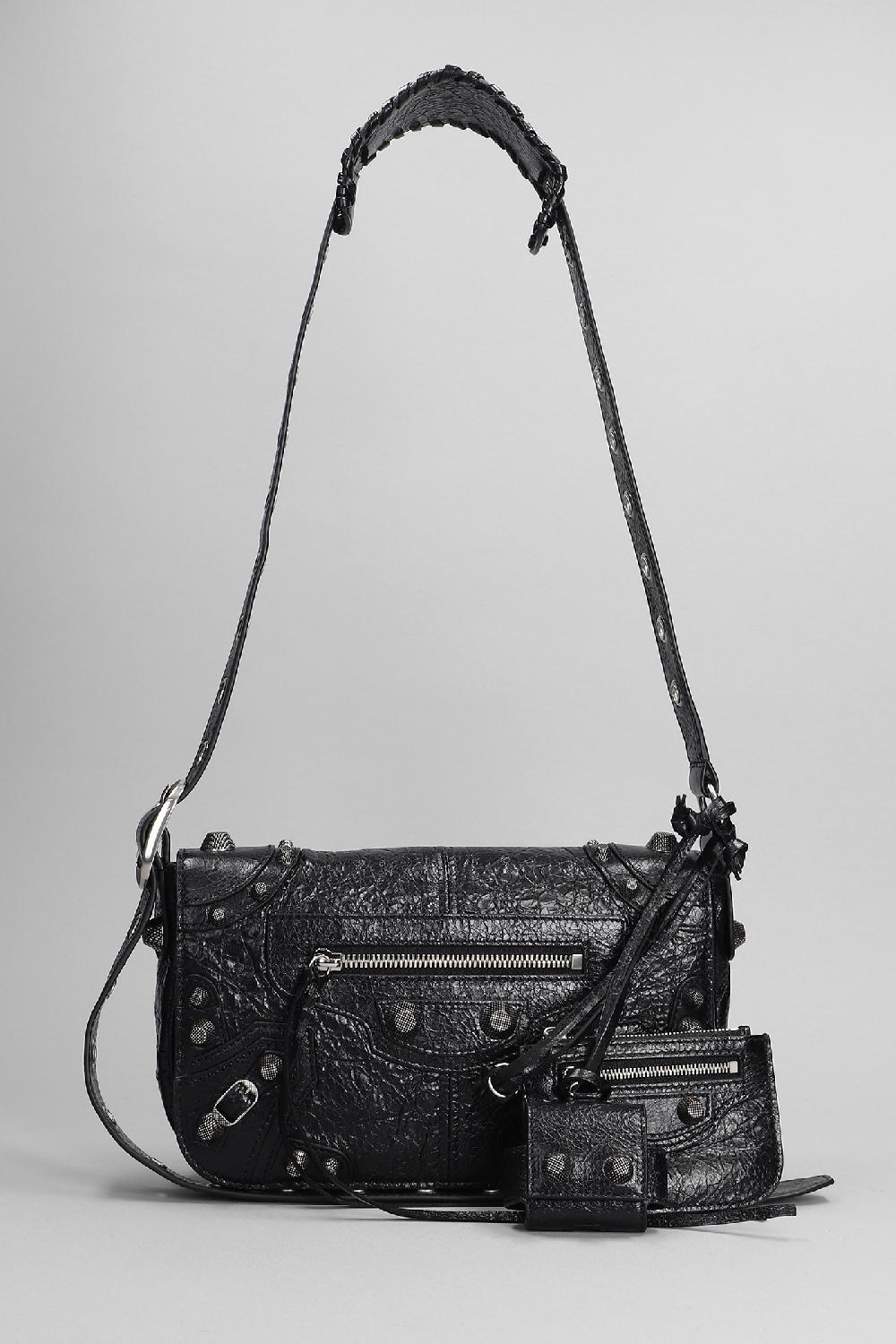 Deliberti Balenciaga Borsa a spalla le cagole m in pelle nera cod. 398906 - Deliberti The Luxury Shopping