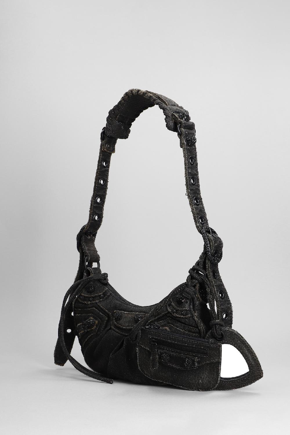 Deliberti Balenciaga Borsa A Spalla Le Cagole Sho Bag Xs In Cotone Nero Cod. 381731 - Deliberti The Luxury Shopping