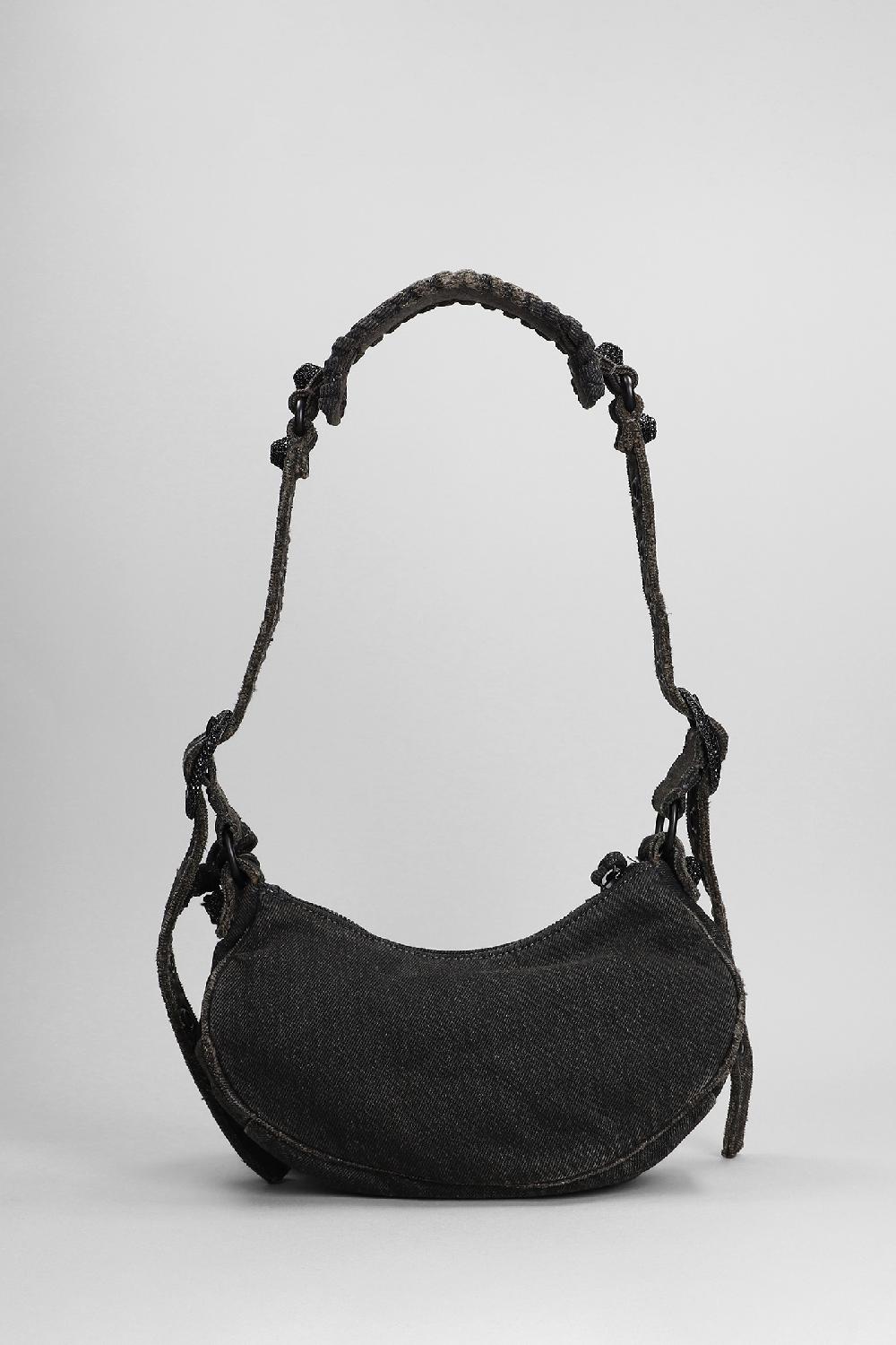 Deliberti Balenciaga Borsa A Spalla Le Cagole Sho Bag Xs In Cotone Nero Cod. 381731 - Deliberti The Luxury Shopping