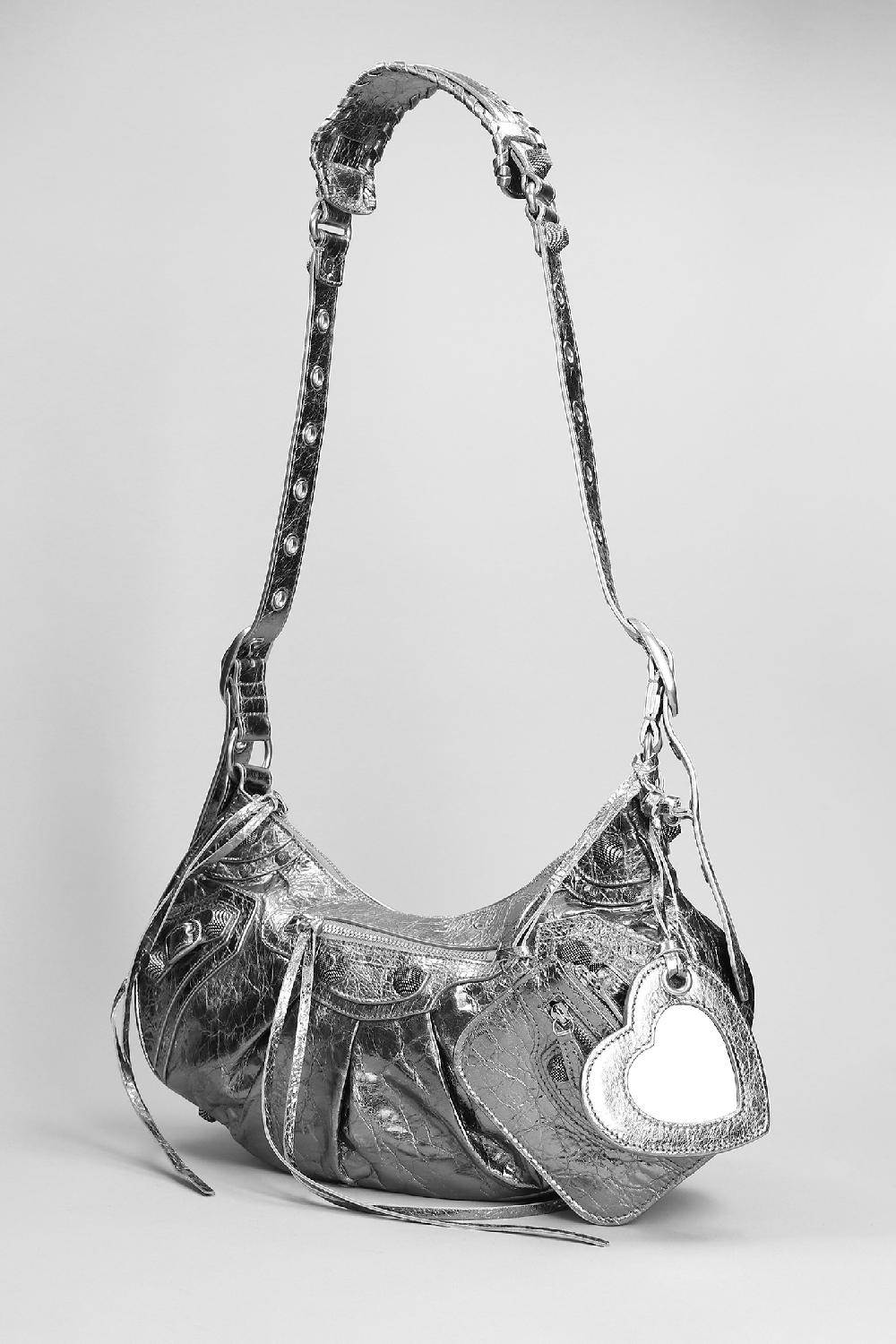 Deliberti Balenciaga Borsa A Spalla Le Cagole Sho S In Pelle Argento Cod. 383678 - Deliberti The Luxury Shopping