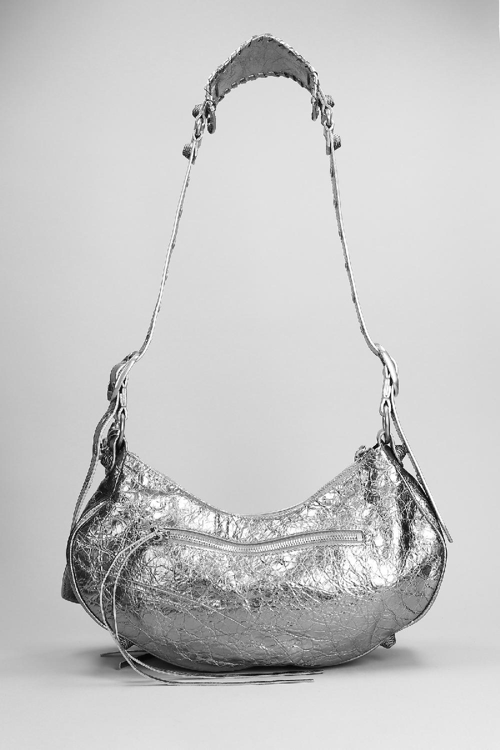 Deliberti Balenciaga Borsa A Spalla Le Cagole Sho S In Pelle Argento Cod. 383678 - Deliberti The Luxury Shopping