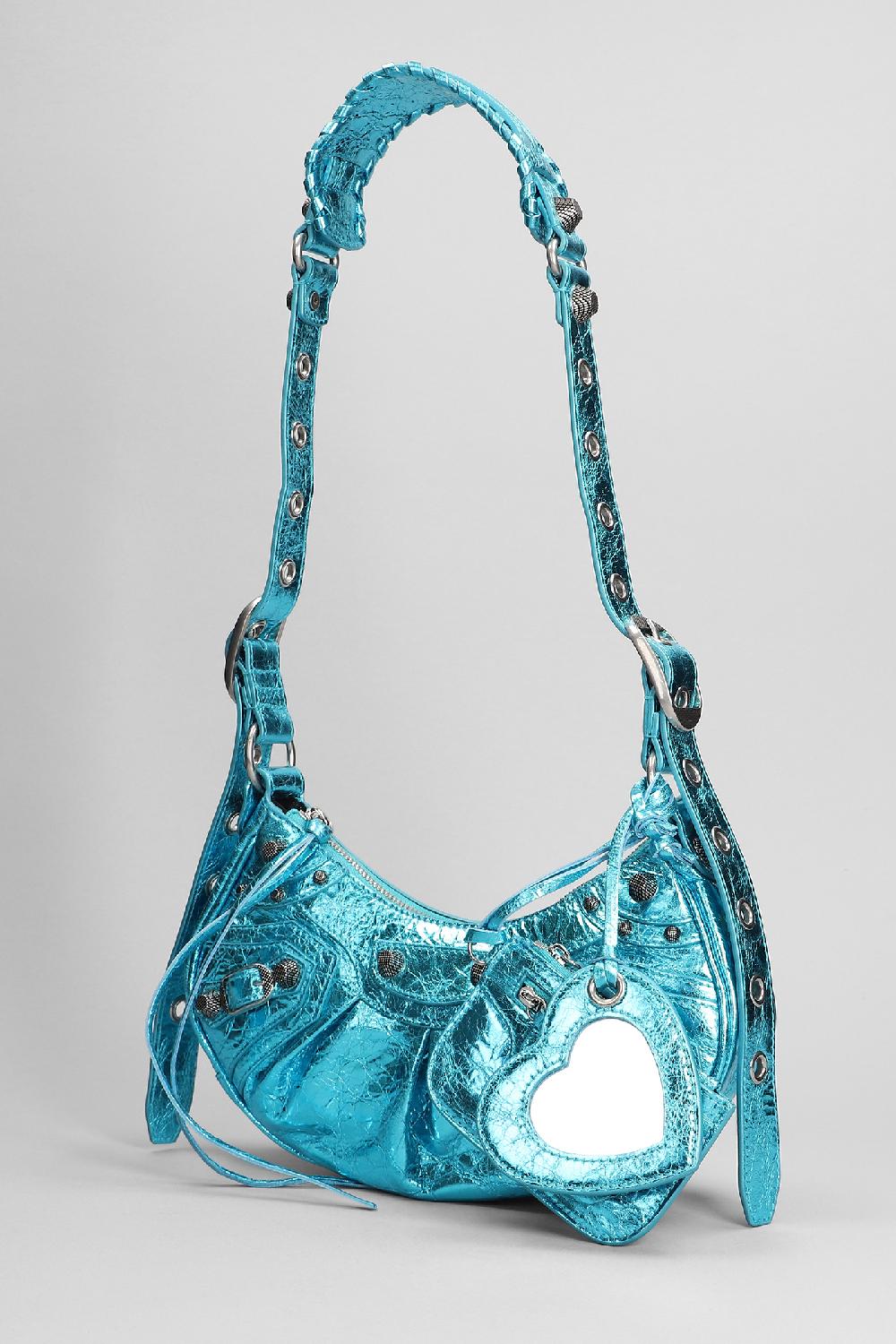 Deliberti Balenciaga Borsa A Spalla Le Cagole Sho Xs In Pelle Celeste Cod. 383680 - Deliberti The Luxury Shopping