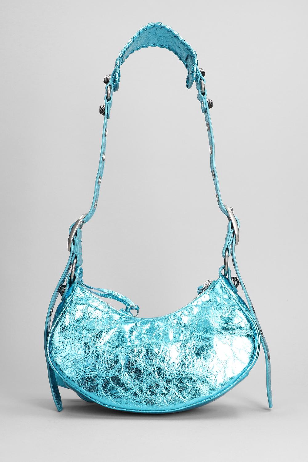 Deliberti Balenciaga Borsa A Spalla Le Cagole Sho Xs In Pelle Celeste Cod. 383680 - Deliberti The Luxury Shopping