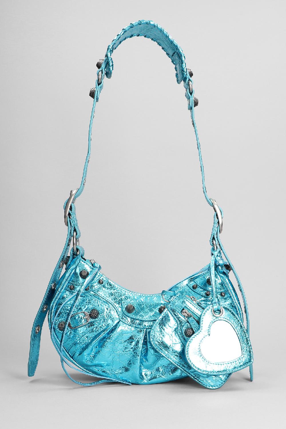 Deliberti Balenciaga Borsa a spalla le cagole sho xs in pelle celeste cod. 383680 - Deliberti The Luxury Shopping