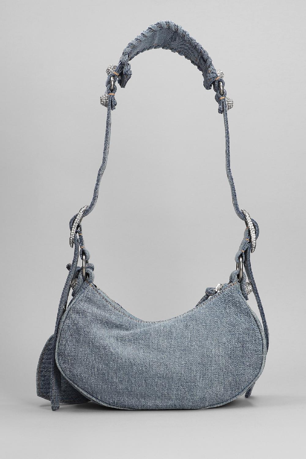 Deliberti Balenciaga Borsa A Spalla Le Cagole Xs In Cotone Blu Cod. 393379 - Deliberti The Luxury Shopping