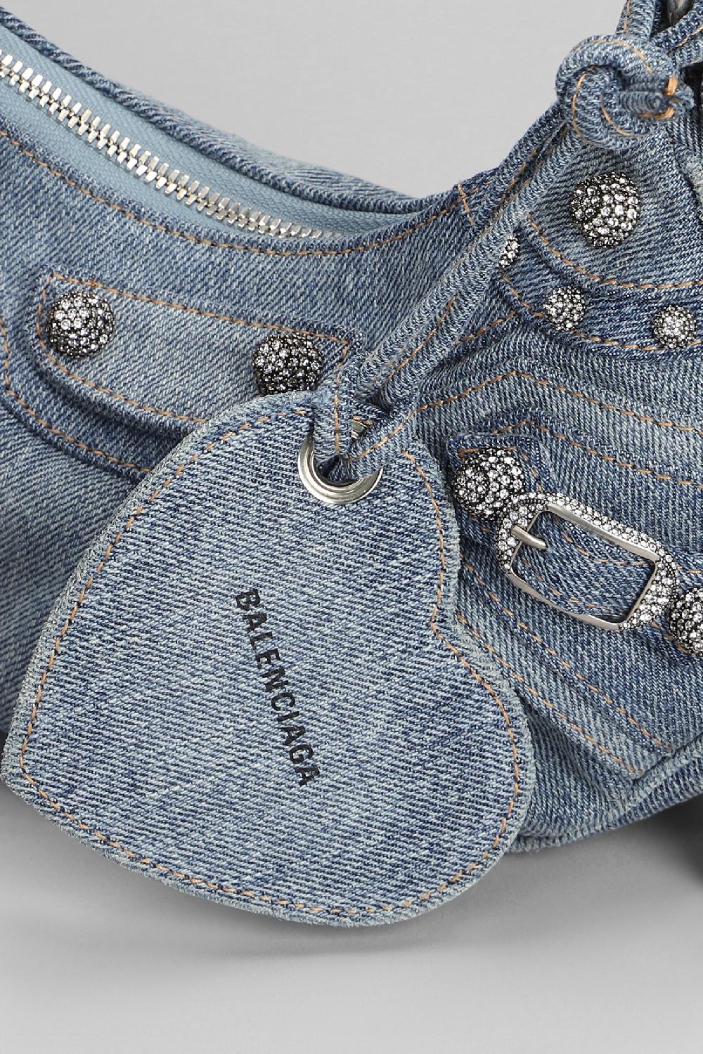 Deliberti Balenciaga Borsa A Spalla Le Cagole Xs In Cotone Blu Cod. 393379 - Deliberti The Luxury Shopping