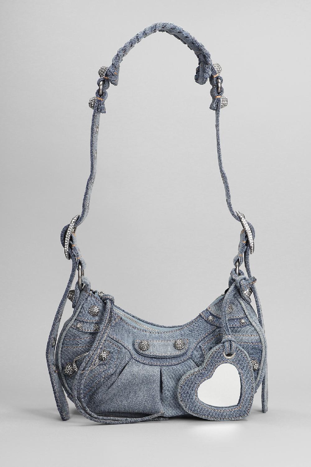 Deliberti Balenciaga Borsa a spalla le cagole xs in cotone blu cod. 393379 - Deliberti The Luxury Shopping