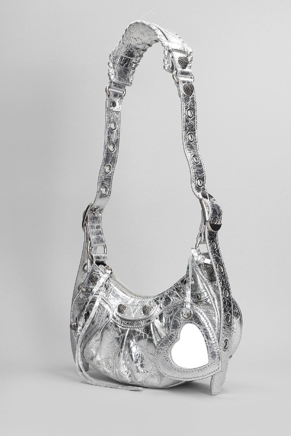 Deliberti Balenciaga Borsa A Spalla Le Cagole Xs In Pelle Argento Cod. 406062 - Deliberti The Luxury Shopping
