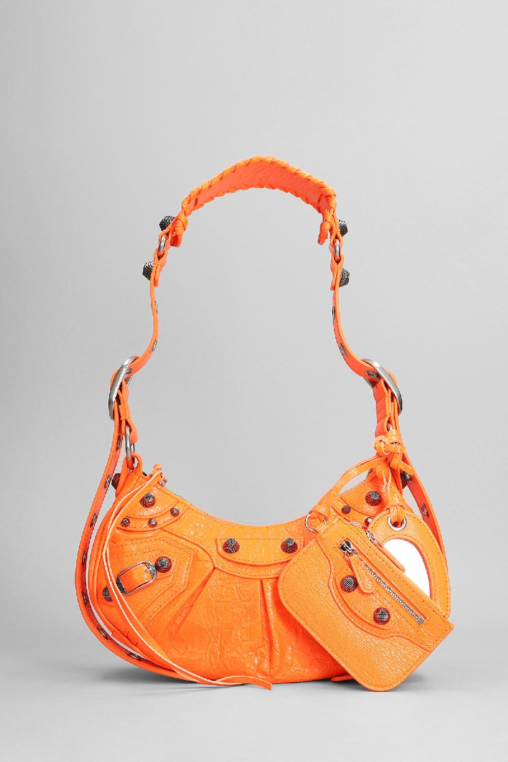 Deliberti Balenciaga Borsa a spalla le cagole xs in pelle arancione cod. 375622 - Deliberti The Luxury Shopping