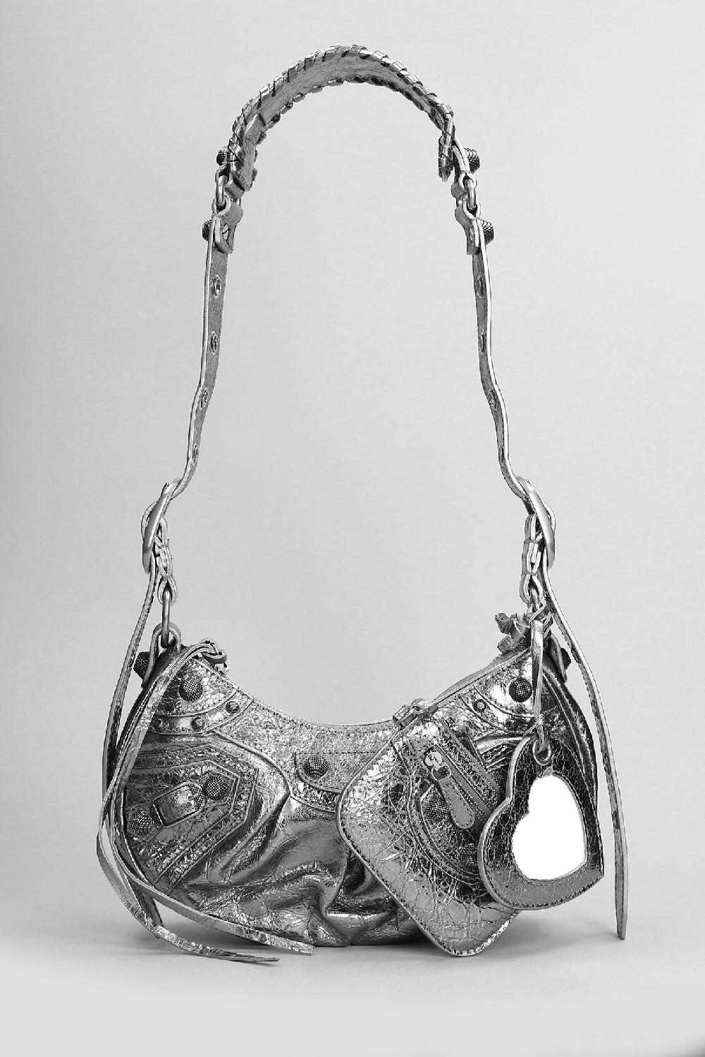 Deliberti Balenciaga Borsa a spalla le cagole xs in pelle argento cod. 409501 - Deliberti The Luxury Shopping