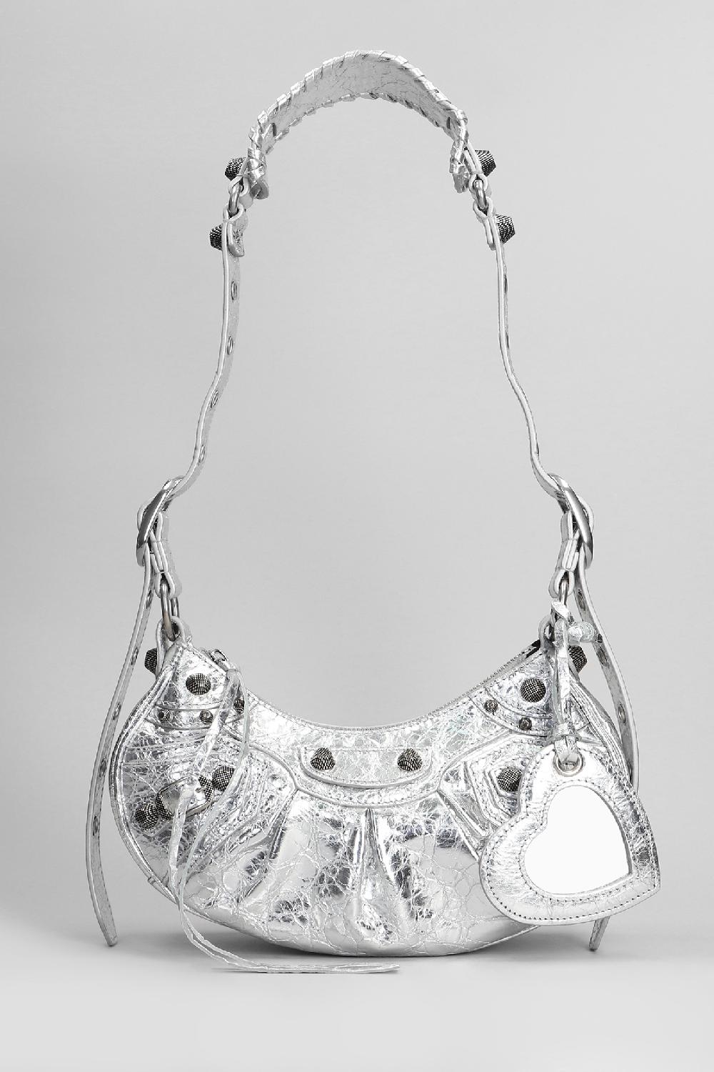 Deliberti Balenciaga Borsa a spalla le cagole xs in pelle argento cod. 406062 - Deliberti The Luxury Shopping