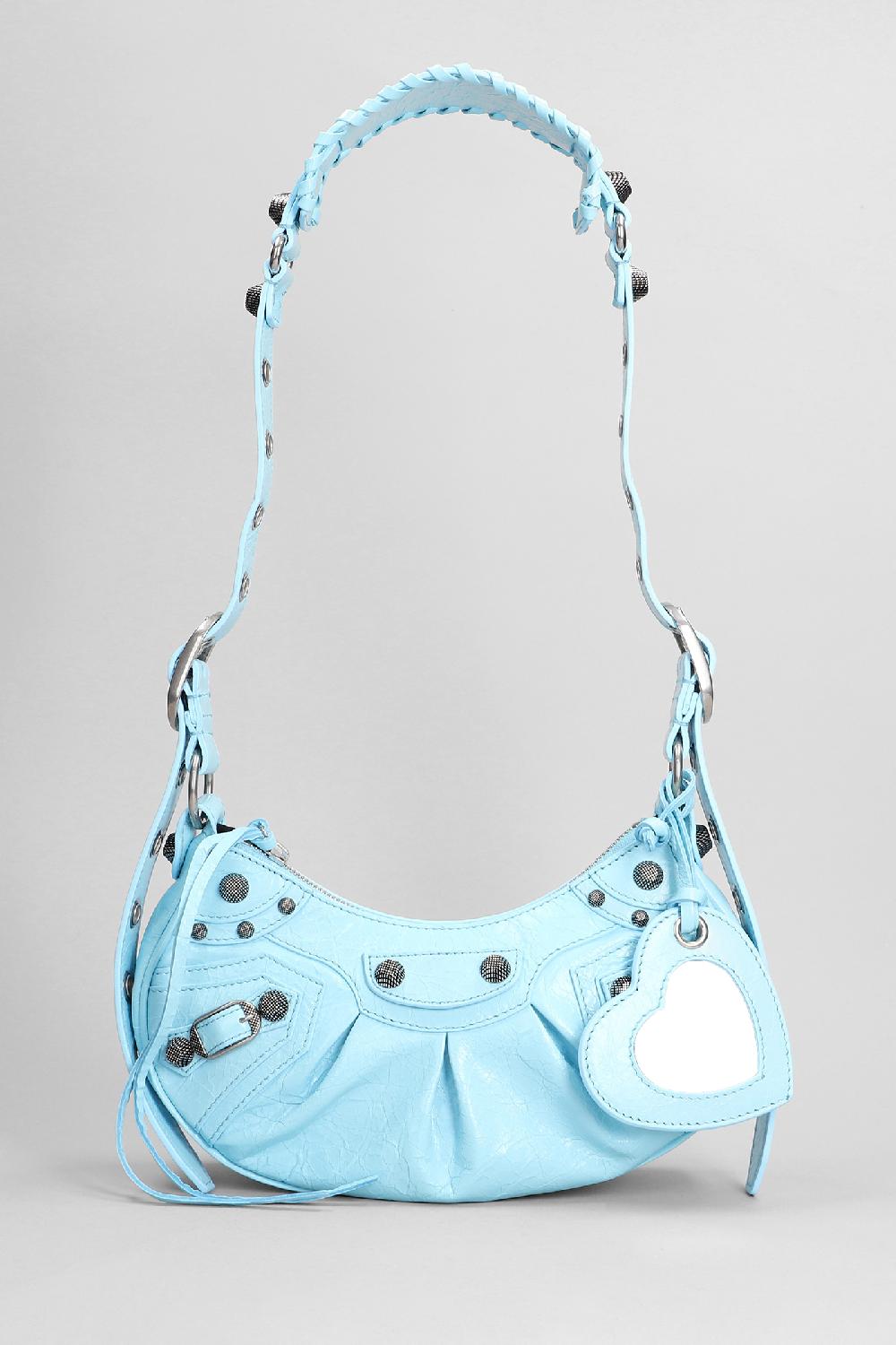 Deliberti Balenciaga Borsa a spalla le cagole xs in pelle celeste cod. 386207 - Deliberti The Luxury Shopping