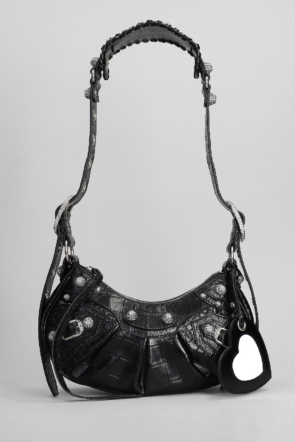 Deliberti Balenciaga Borsa a spalla le cagole xs in pelle nera cod. 398340 - Deliberti The Luxury Shopping