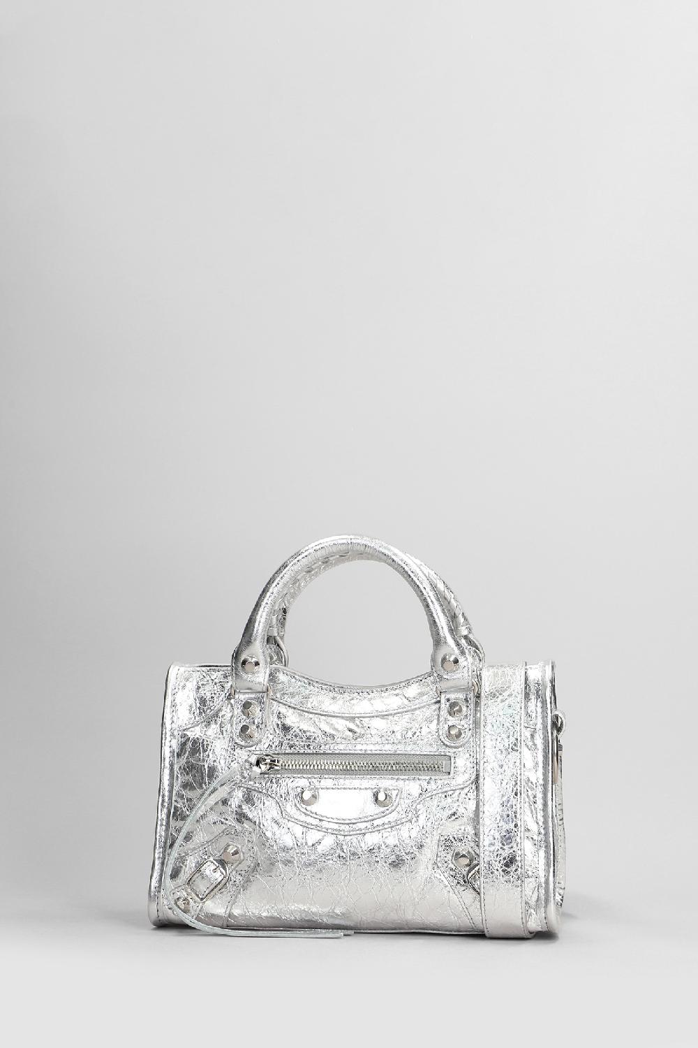 Deliberti Balenciaga Borsa A Spalla Le City Mini Bag In Pelle Argento Cod. 409470 - Deliberti The Luxury Shopping